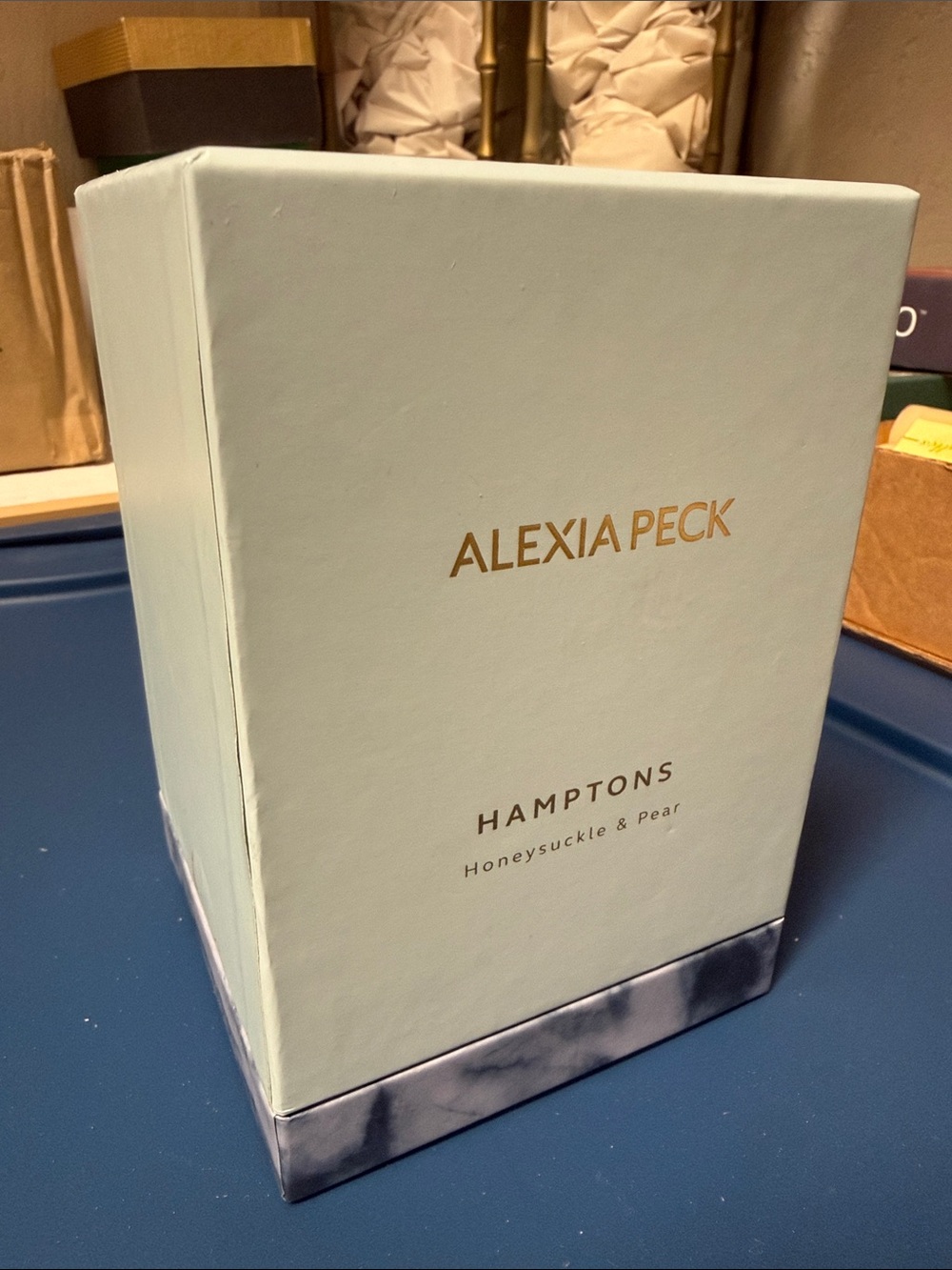 Alexia Peck Hamptons Honeysuckle & Pear Candle - Light Blue